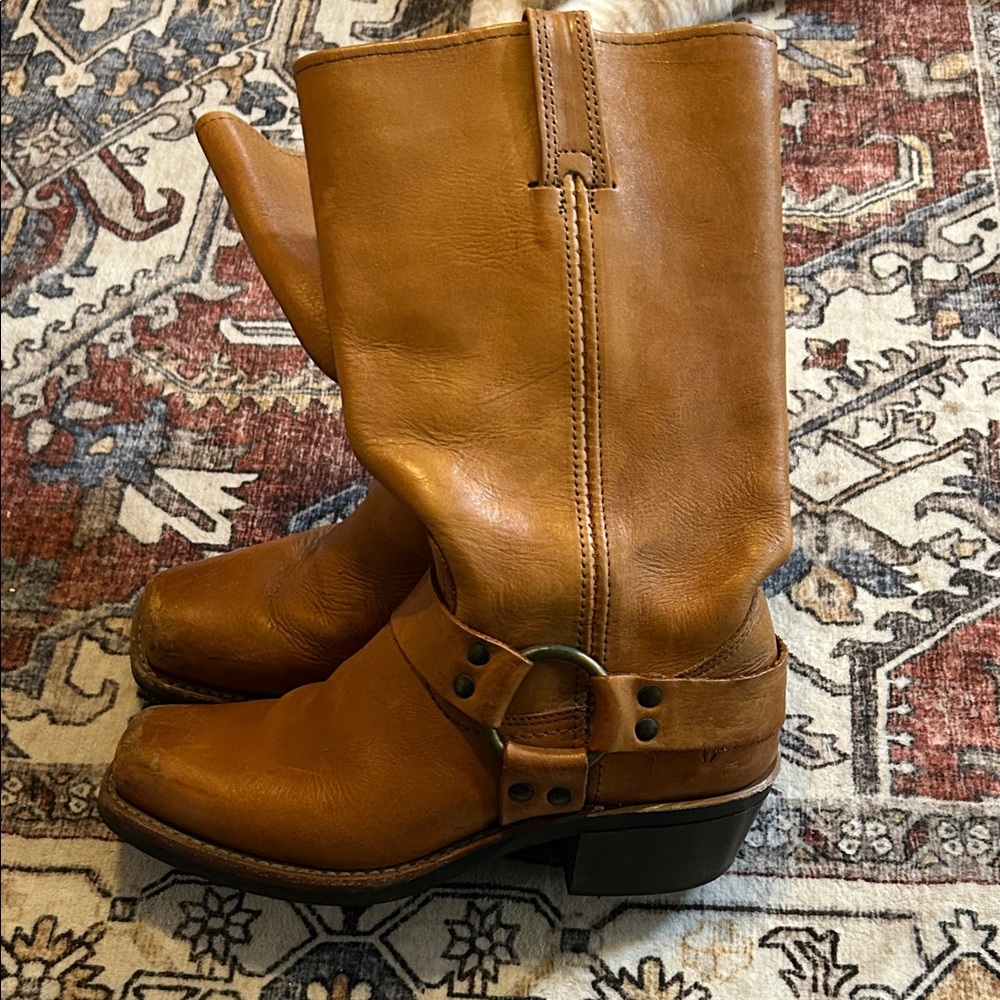Frye Tan Leather Western Boots
